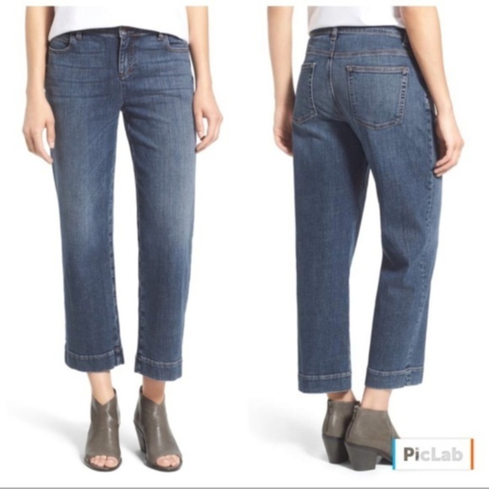 Eileen Fisher Magin Straight Cropped Jeans 8/ organic cotton